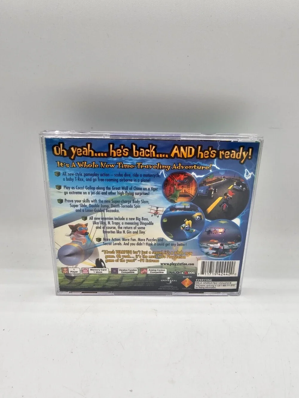 Greatest Hits Crash Bandicoot: Warped for the PlayStation 1 console